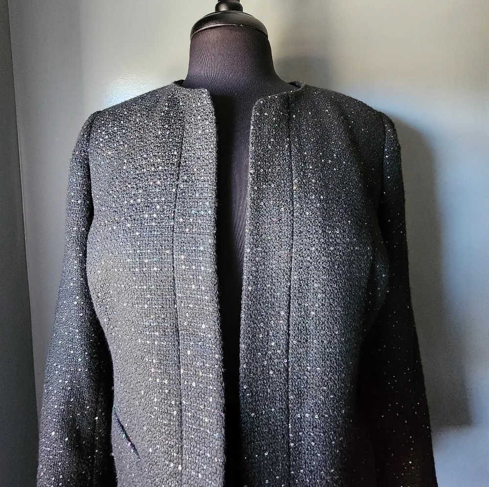 Nine West Sequin Tweed Jacket - Picture 4 of 8